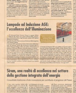 Lampade ad Induzione AGE eccellenza dell'illuminazione su Il Sole 24 ore