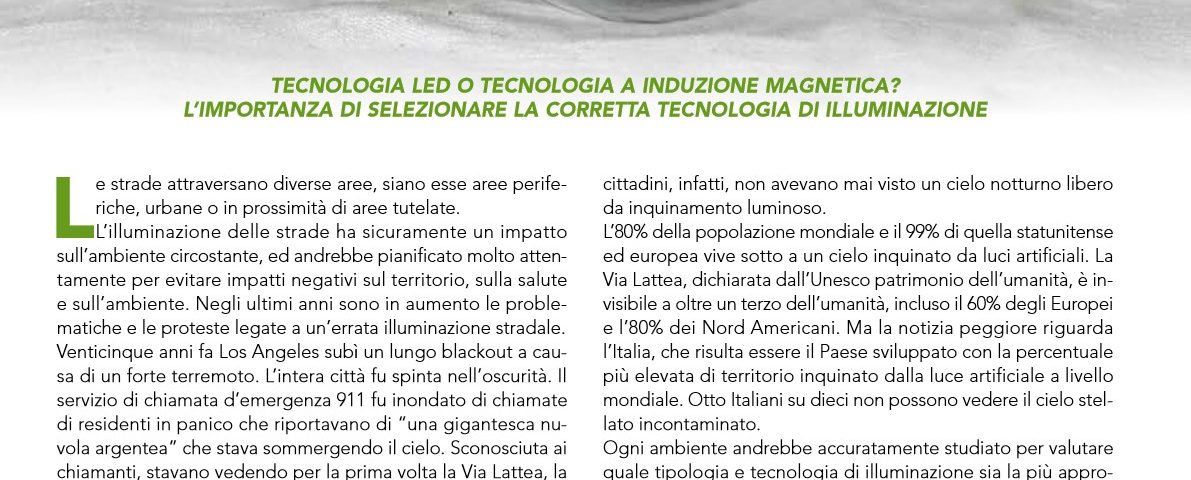 Illuminazione Stradale ed Impatto sul Territorio Salute e Ambiente